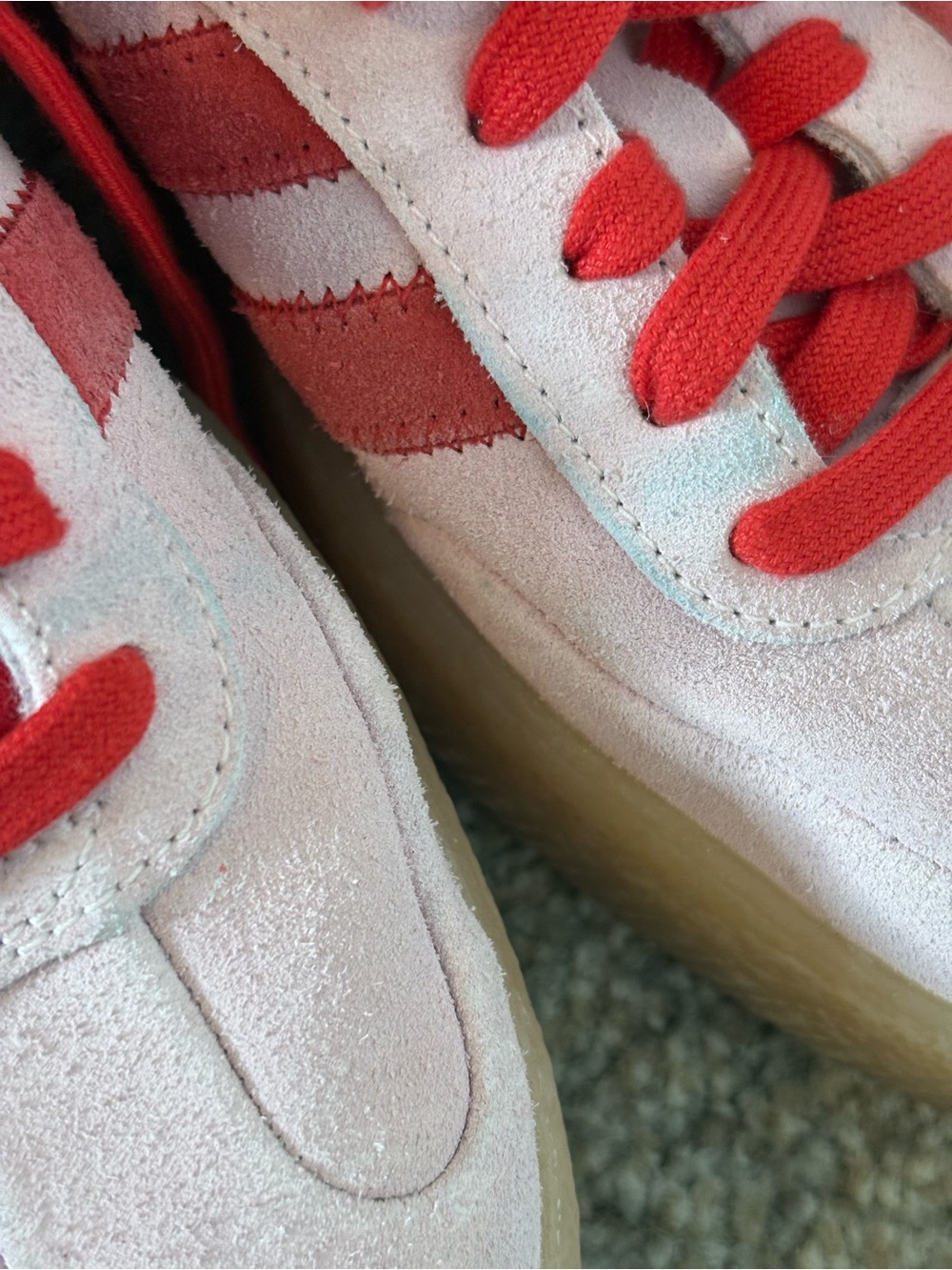 Adidas Sambae Women's Pink and Red Suede Sneakers. Size 8 - Picture 7 of 10